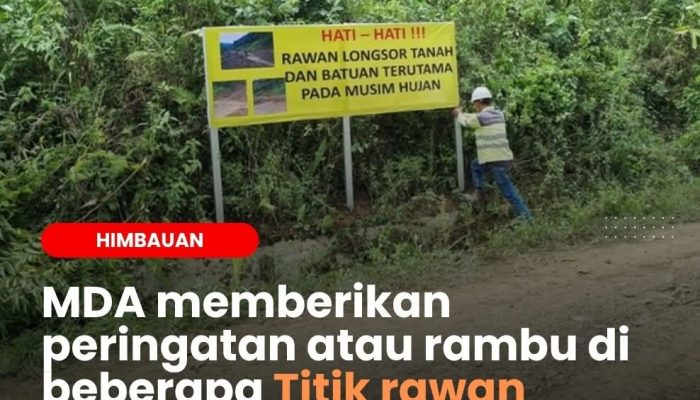 Masmindo Dwi Area Berikan Peringatan di Titik Rawan Longsor, Pengendara Diharap Waspada