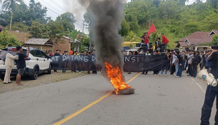Ratusan Mahasiswa dan Masyarakat Unjuk Rasa di Jalan Trans Sulawesi, Tuntut Pembentukan Provinsi Luwu Raya