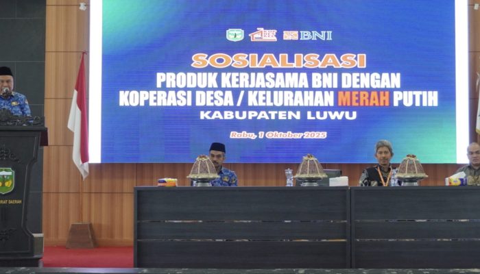 Pemkab Luwu Buka Sosialisasi Produk Kerjasama BNI dan Koperasi Desa Merah Putih
