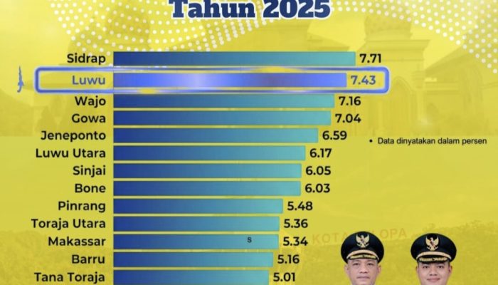 Ekonomi Luwu Melonjak 7,43 Persen di 2025